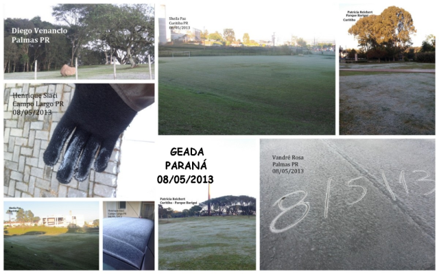 Simepar publica fotos da geada desta manhã.