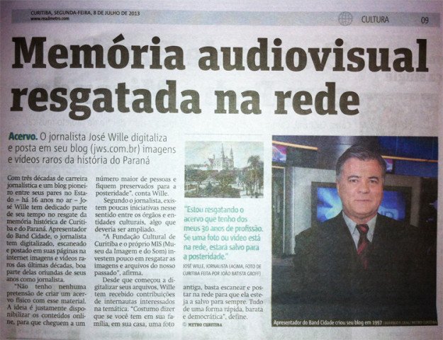 Jornal Metro divulgou o acervo deste portal